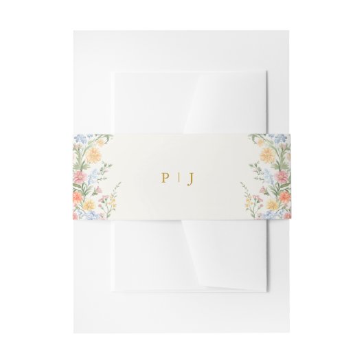 Bandeau De Faire-part Soft Pastel Ornate Spring Garden Gold  Wedding (Devant example)