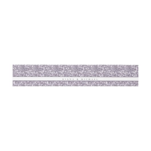 Bandeau De Faire-part Sparkles noms de Mariage Mauve ID889 (Plat)