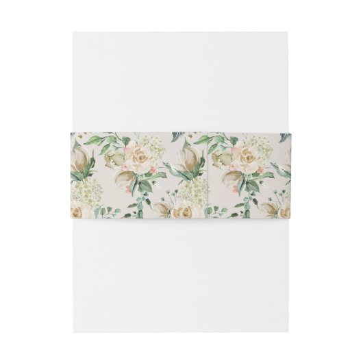 Bandeau De Faire-part Spring Cream Garden Floral Mariage Belly Band (Dos Example)