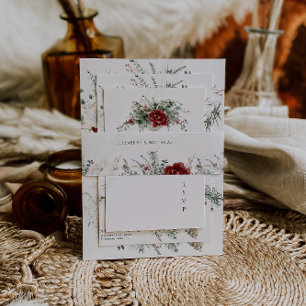 Bandeau De Faire-part Spruce & Lace Mariage Floral Hiver
