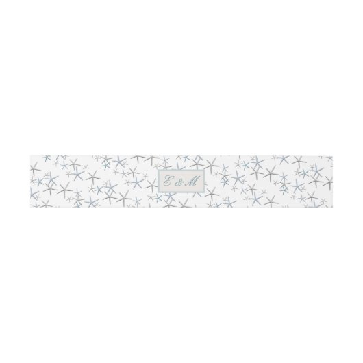 Bandeau De Faire-part Starfish Mariage Initiales Invitation Bande de ven (Plat)