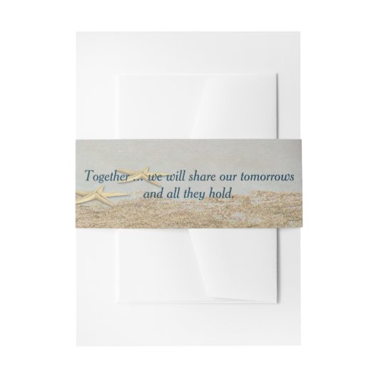 Bandeau De Faire-part Starfish sur Beach Sand Invitation Belly Band (Devant example)