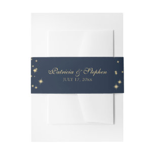 Bandeau De Faire-part Starry Midnight Sky Mariage bleu marine