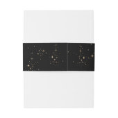 Bandeau De Faire-part Stars Moon Mariage céleste noir et or (Dos Example)
