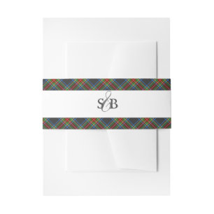 Bandeau De Faire-part Stewart Black Tartan Scottish Plaid
