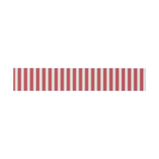 Bandeau De Faire-part Stripes de souris classiques rouge, blanc et mocha (Plat)