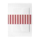 Bandeau De Faire-part Stripes de souris classiques rouge, blanc et mocha (Devant example)