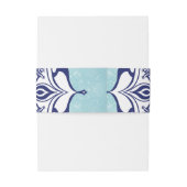Bandeau De Faire-part Style Chine bleue avec des créatures (Dos Example)
