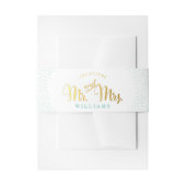 Bandeau De Faire-part STYLE MODERNE MARIAGE mini confetti menthe or (Devant example)