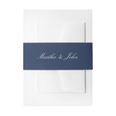 Bandeau De Faire-part Stylish Elegant Navy Blue & White Wedding (Devant example)
