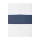Bandeau De Faire-part Stylish Elegant Navy Blue & White Wedding (Dos Example)
