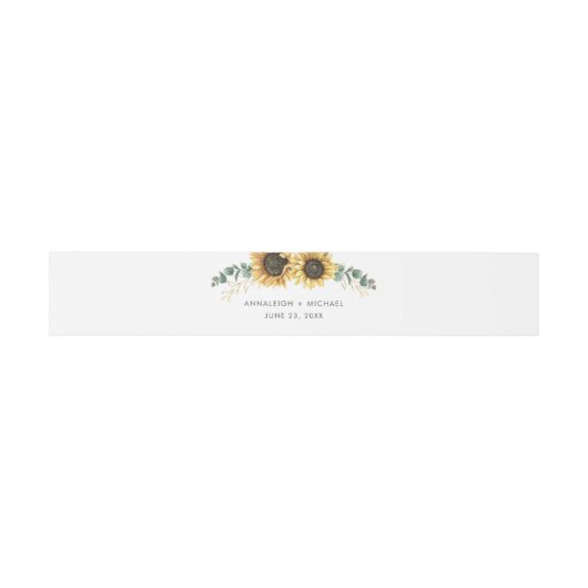 Bandeau De Faire-part Sunflower Eucalyptus Mariage de verdure (Plat)
