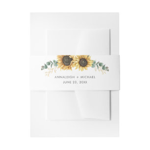 Bandeau De Faire-part Sunflower Eucalyptus Mariage de verdure