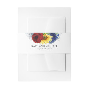Bandeau De Faire-part Sunflower jaune Bourgogne Marine Mariage de automn