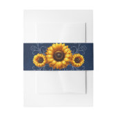 Bandeau De Faire-part Sunflower Sparkle Blue Rustic Glam Mariage (Devant example)