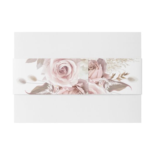 Bandeau De Faire-part Superbe Mariage floral Blush (Dos exemple)