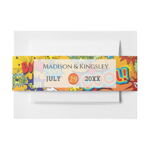 BANDEAU DE FAIRE-PART SUPERHERO MARIAGE DE LIVRE COMIQUE