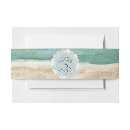 Bandeau De Faire-part Sur Le Beach Invitation Belly Band (Devant Example)