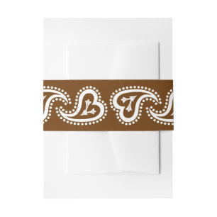 Bandeau De Faire-part Sweet Paisley Hearts in Chocolate Invitation Band
