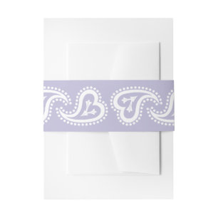 Bandeau De Faire-part Sweet Paisley Hearts in Lavender Invitation Band
