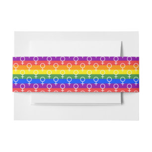 Bandeau De Faire-part Symbole féminin Motif arc-en-ciel
