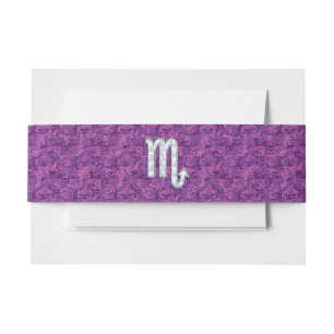 Bandeau De Faire-part Symbole Zodiaque Scorpio sur Camo numérique rose