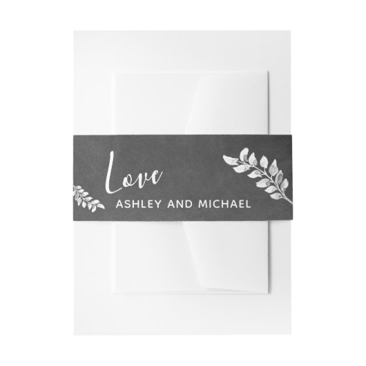 Bandeau De Faire-part Tableau de bord et écriture botanique "Amour" avec (Devant example)