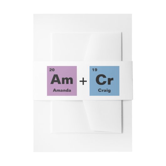 Bandeau De Faire-part Tableau périodique du Mariage d'éléments (Devant example)