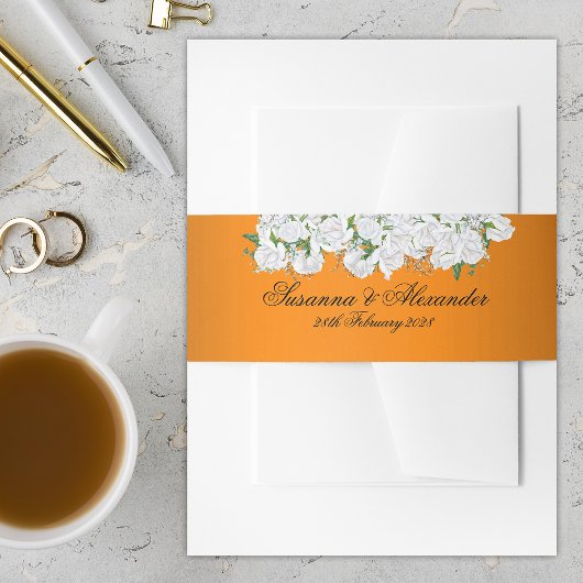 Bandeau De Faire-part Tangerine Elegance Mariage botanique