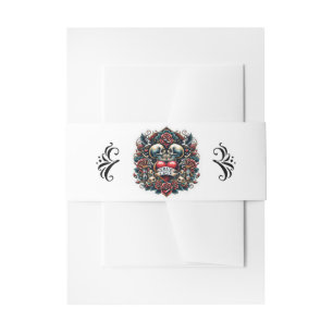 Bandeau De Faire-part Tatouage de cœur de squelette d'amour vrai mariage
