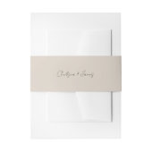 Bandeau De Faire-part Taupe | Mariage de script chic et simple (Devant example)