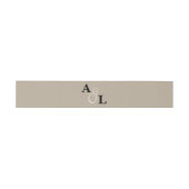 Bandeau De Faire-part Taupe monogramme Ampersand Mariage personnalisé (Plat)