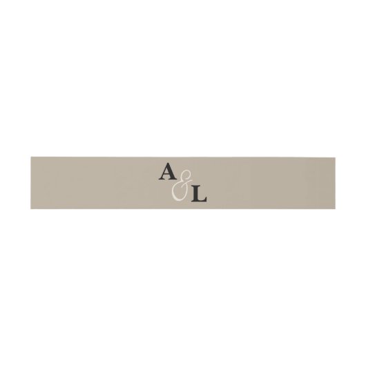 Bandeau De Faire-part Taupe monogramme Ampersand Mariage personnalisé (Plat)