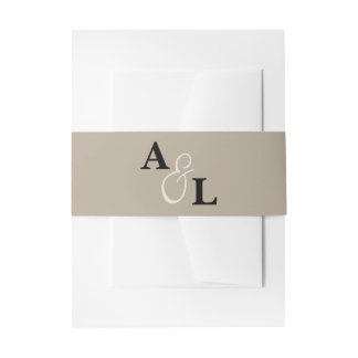 Bandeau De Faire-part Taupe monogramme Ampersand Mariage personnalisé