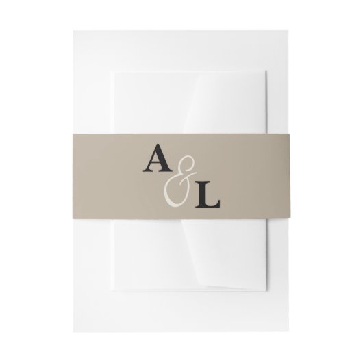 Bandeau De Faire-part Taupe monogramme Ampersand Mariage personnalisé (Devant example)