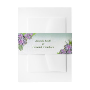 Bandeau De Faire-part Teintes Succulentes de vert de mer, bande d'envelo