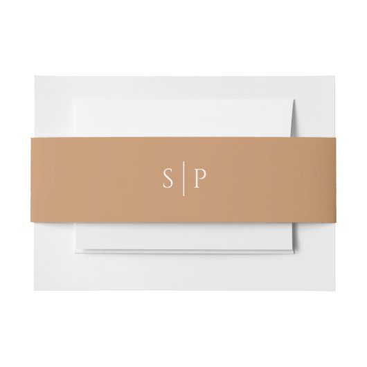 Bandeau De Faire-part Terracota doux Naturel Pastel Mariage Monogramme (Devant Example)