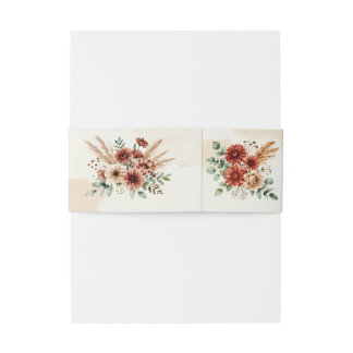 Bandeau De Faire-part Terracotta Boho Floral Automne Élégant Rustique