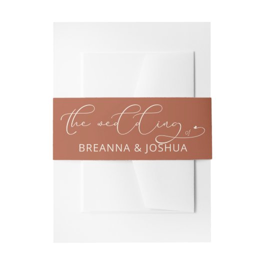 Bandeau De Faire-part Terracotta Le Mariage de la calligraphie (Devant example)