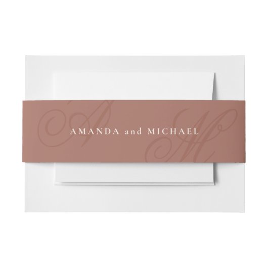 Bandeau De Faire-part Terracotta Moderne Edge Élégant Mariage Monogramme (Devant Example)