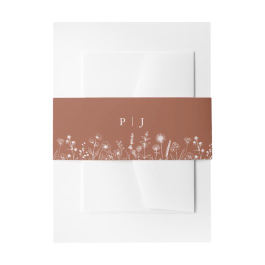 Bandeau De Faire-part Terracotta Rustic Floral Automne Fleur sauvage Mar (Devant example)