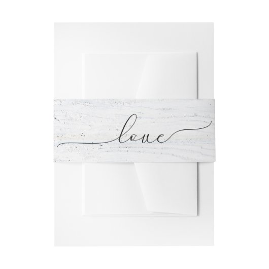 Bandeau De Faire-part Texte D'Amour mariage Sur Bois Lavé Blanc (Devant example)