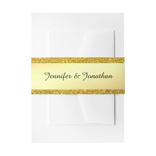 Bandeau De Faire-part Texte de script de calligraphie Moderne Paillettes (Devant example)
