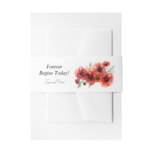 Bandeau De Faire-part Texte personnalisé Scarlet Petal Serenade