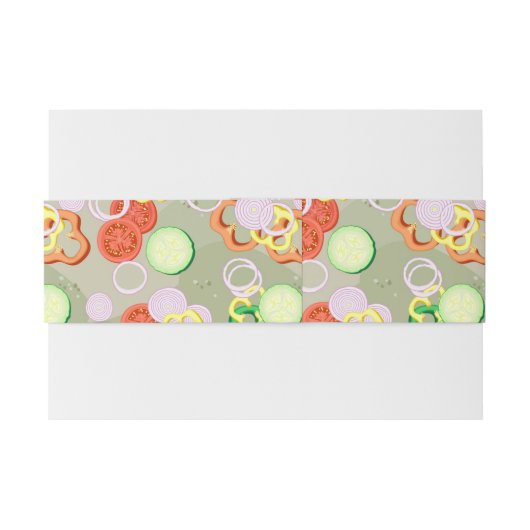 Bandeau De Faire-part Texture avec des tranches de légumes (Dos exemple)