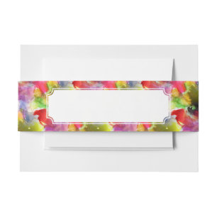 Bandeau De Faire-part Texture de conception rouge, aquarelle jaune