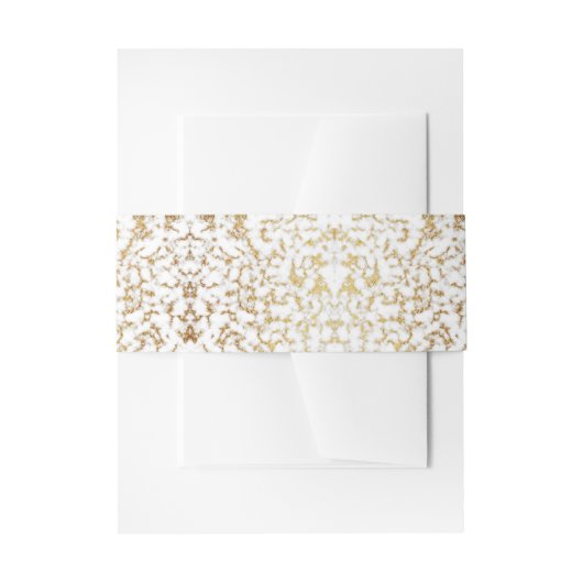 Bandeau De Faire-part Texture de marbre d'aluminium d'or (Devant example)