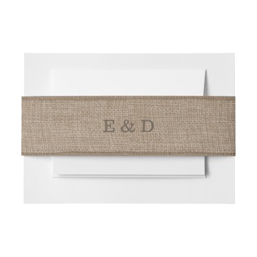 Bandeau De Faire-part Texture rustique de toile de jute (Devant Example)