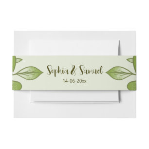 Bandeau De Faire-part Thème de Mariage Floral Rose vert
