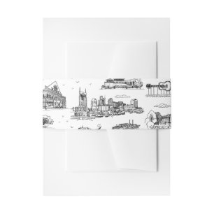 Bandeau De Faire-part Toile de Nashville Noir et Blanc